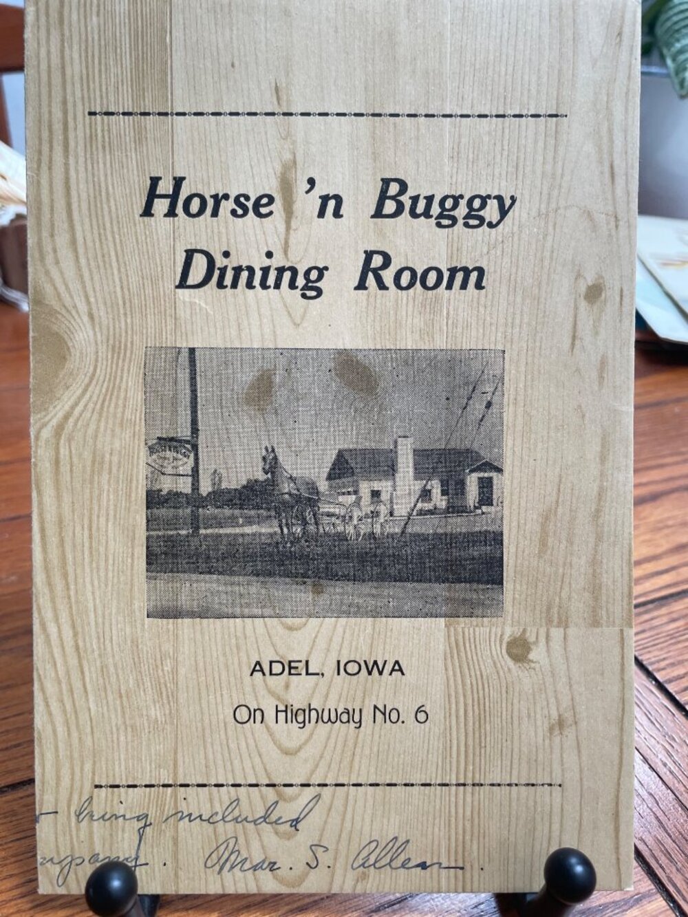 Vintage Horse n Buggy Dining Room Menu Adel Iowa Rustic Decor